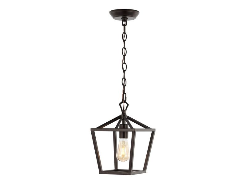 Oslin 1-Light Vintage Farmhouse Iron Chain Pagoda LED Pendant