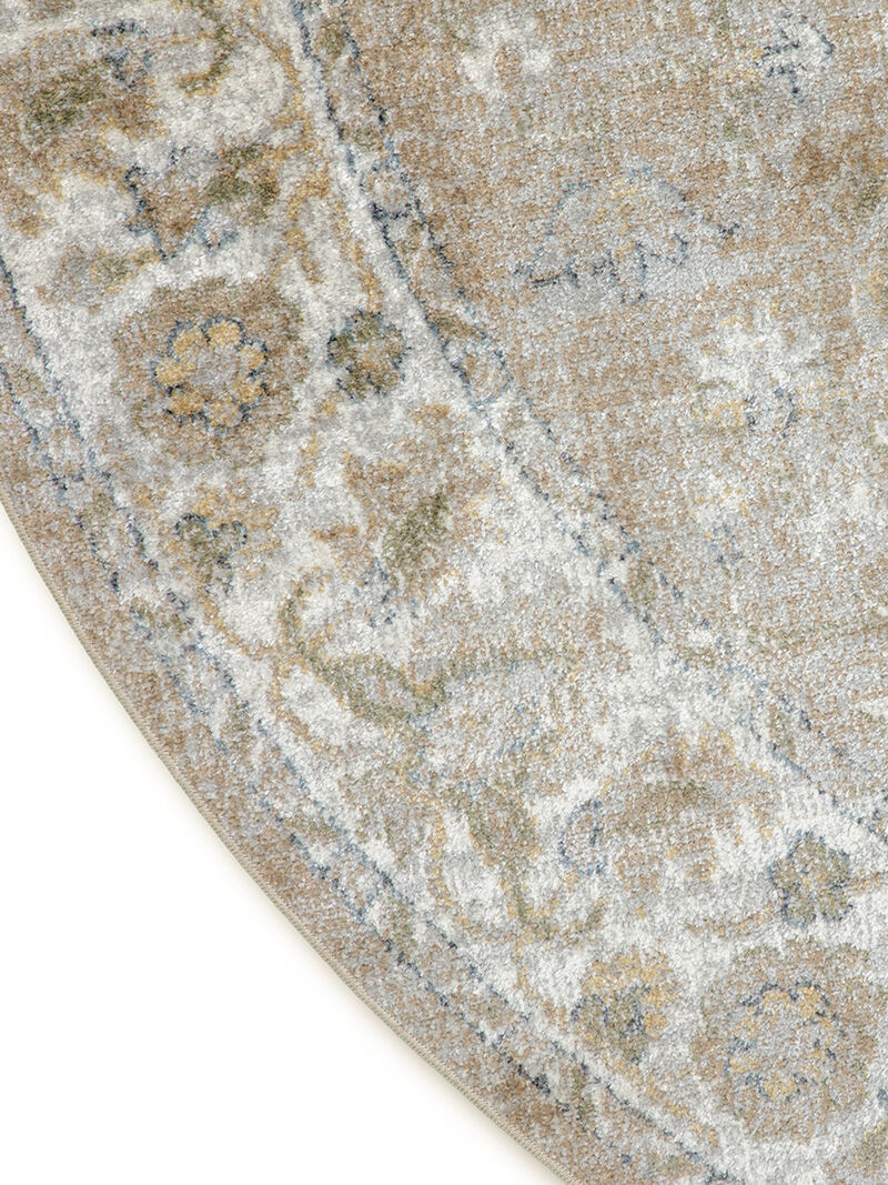 Astra Machine Washable ASW12 Beige 7'10" x Round Rug