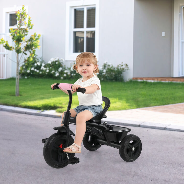 7-in-1 Baby Stroller Tricycle with Adjustable Canopy and Foldable Footrests