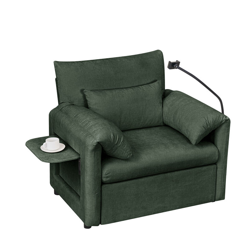 Boxdit Single Sleeper Sofa Chair With Storage Ottoman image number 6