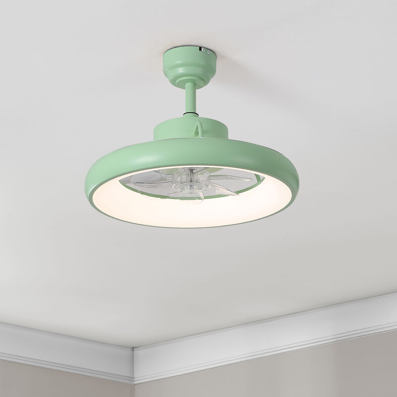 Loren Modern Contemporary 6-Speed Metal Mobile-App/Remote-Controlled Dimmable Smart Integrated LED Ceiling Fan