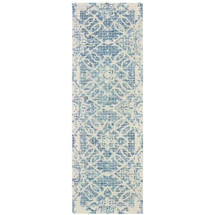 HomeRoots Wool Geometric Hand Tufted Runner Rug