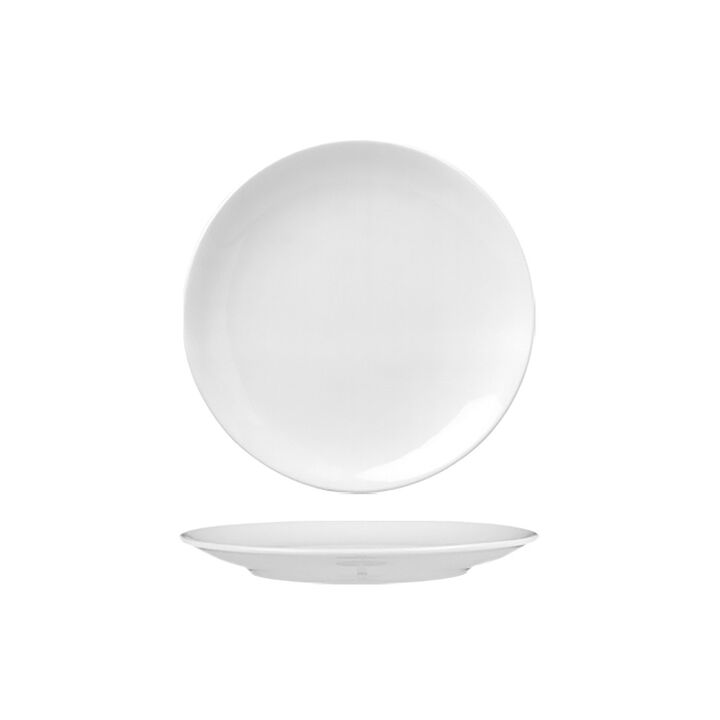 Porcelain Delta-Coupe dia.9.75" Round White Porcelain Plate (Set of 4)