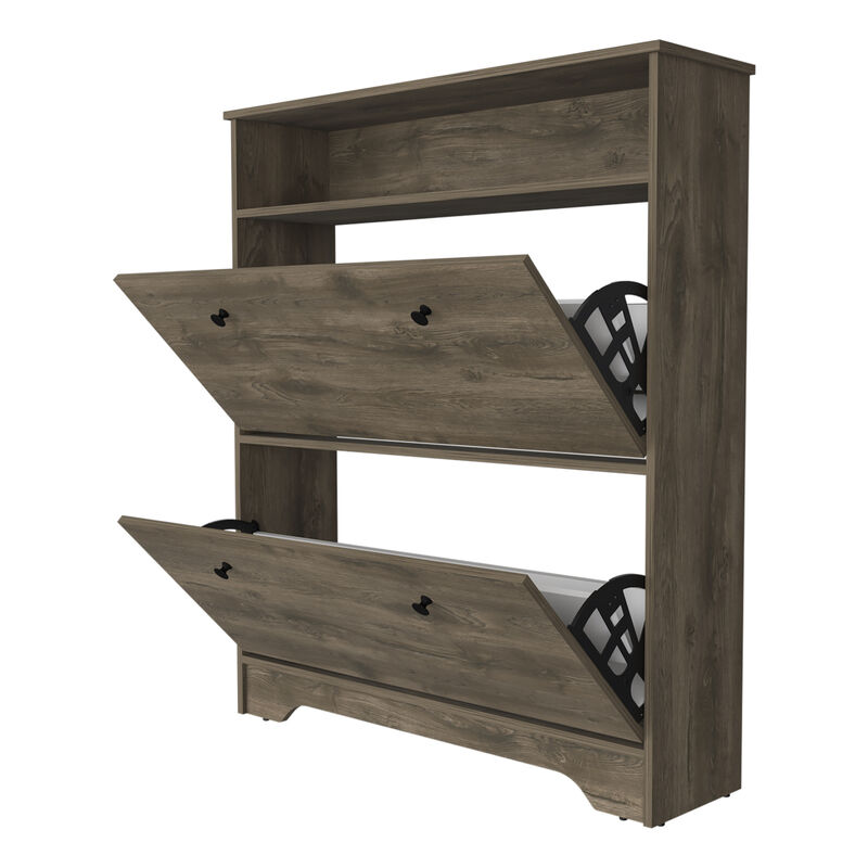 Streamdale Cranberry 2-Shelf Shoe Rack Dark Brown image number 5