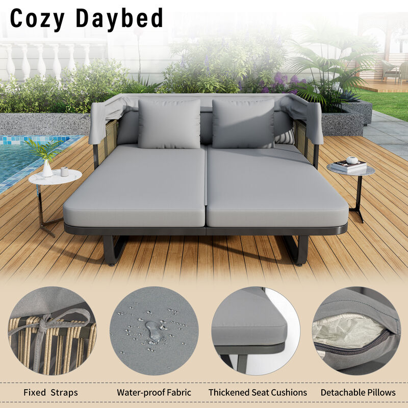 Merax Outdoor Patio Daybed Sunbed Lounge Chair image number 2