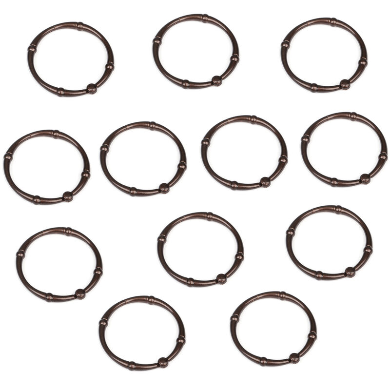 Rust-Proof Shower Curtain Hooks with Clasp Closure, Set of 12 image number 1