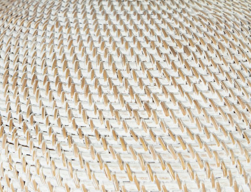 Kazan Large Plaster White Rattan Table Lamp image number 4