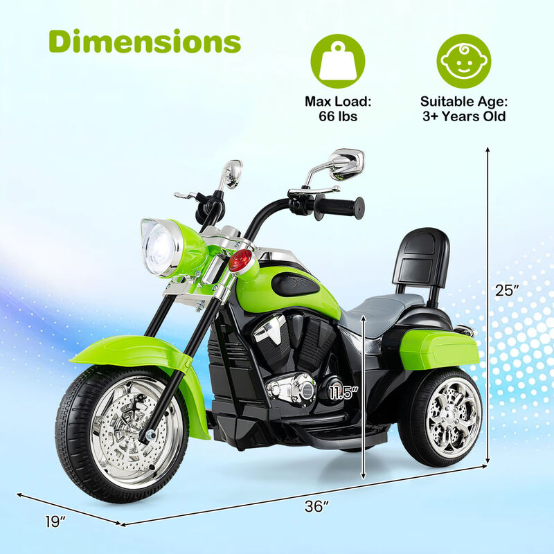 6V Toddler Electric Ride-On Bike with 3 Wheels, Horn and Front Headlight image number 2