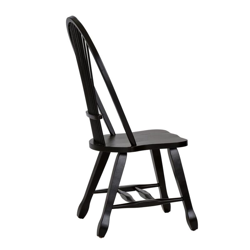 Liberty Furniture Treasures Sheaf Back Side Chair - Black-Set of 2 in Rustic Oak image number 7