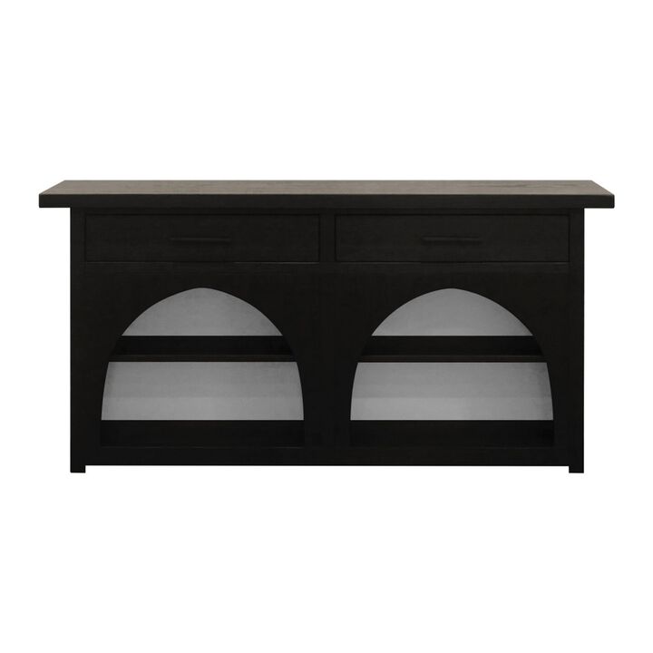 Gracie Mills Forney Versatile Console in Black/Grey