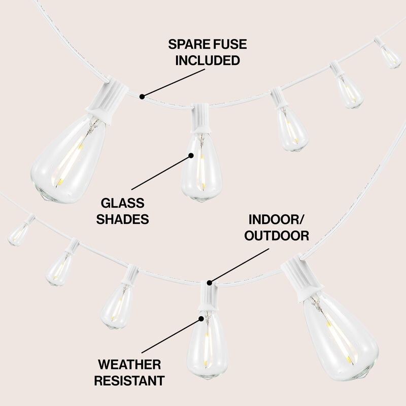 10-Light Indoor/Outdoor 10 ft. Rustic Industrial Incandescent C7 Bulb String Lights
