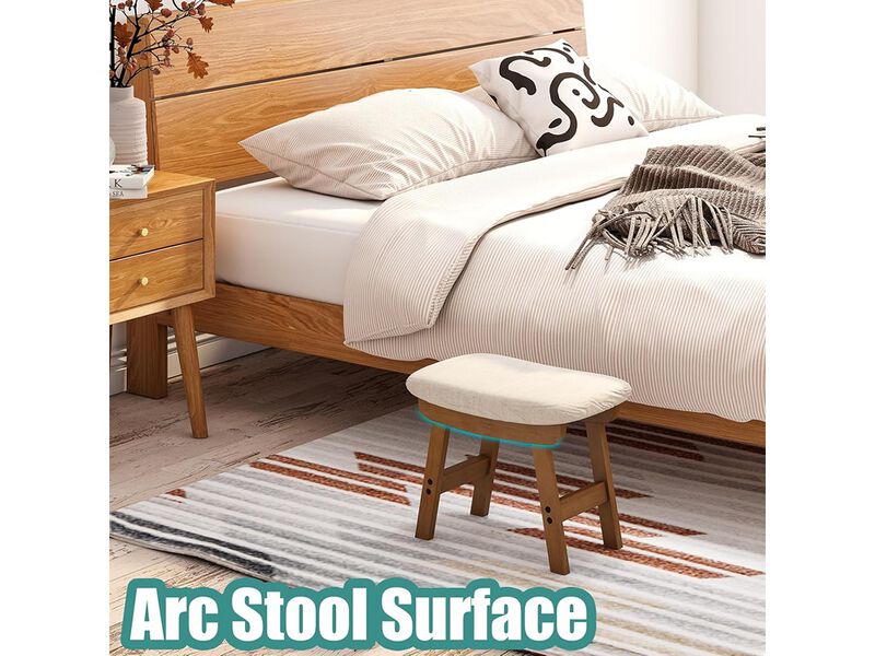 Small Soft Footrest Ottoman with Wood Legs image number 1