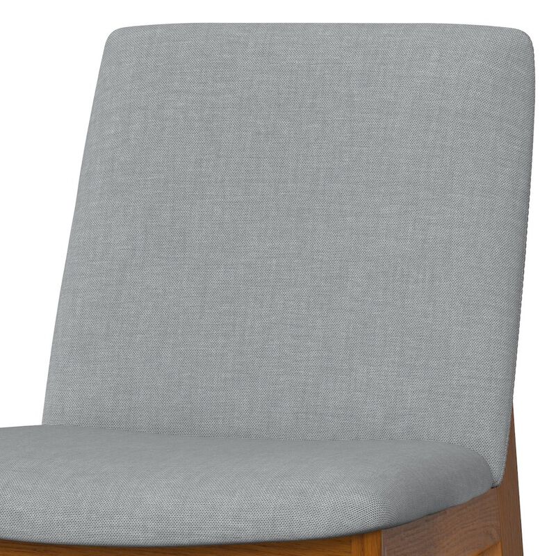 Simpli Home Selena Dining Chair (Set of 2) in Light Grey Linen Look Fabric