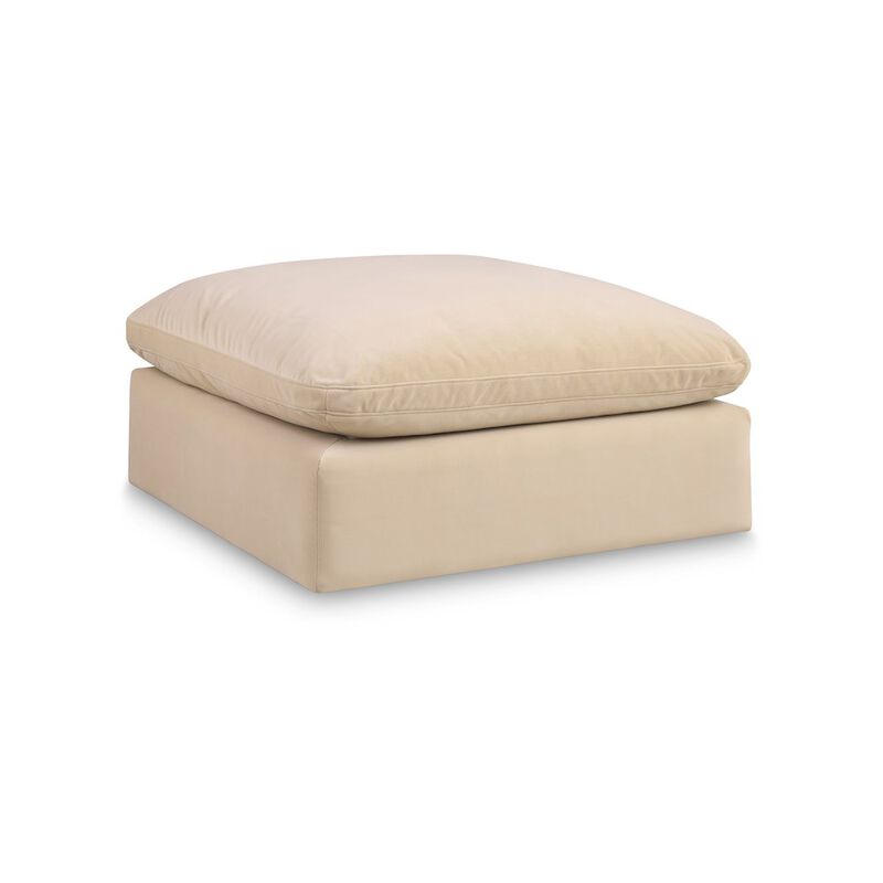 Meridian Furniture Comfy Beige Velvet Modular Ottoman