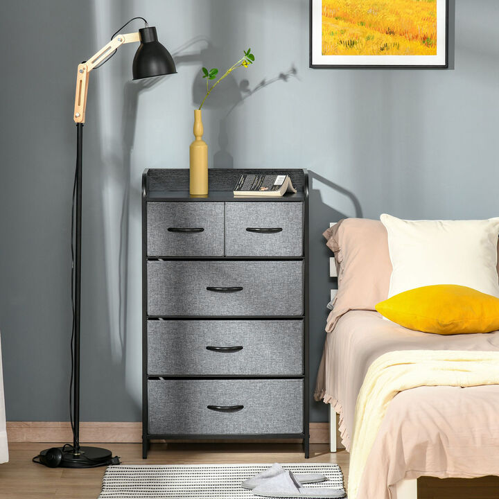Hivvago 5-Drawer Fabric Dresser Organizer with Steel Frame