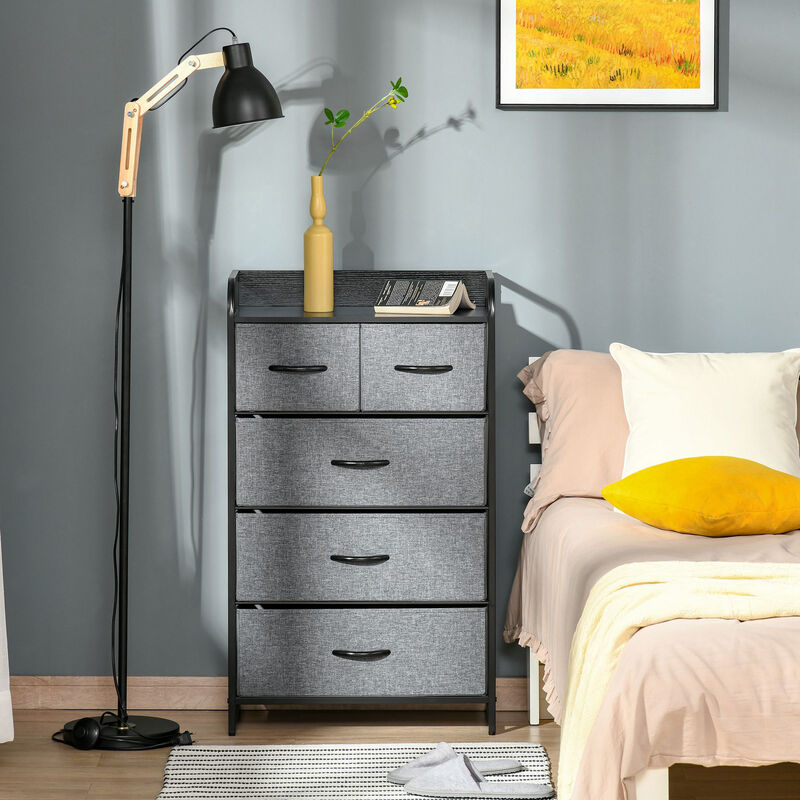Hivvago 5-Drawer Fabric Dresser Organizer with Steel Frame image number 1