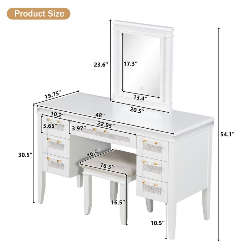 Vabsak LED Lighted Vanity Set image number 9
