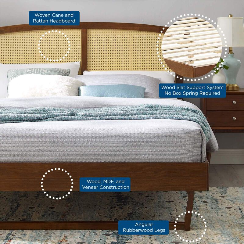 Modway - Sierra Cane and Wood King Platform Bed with Angular Legs image number 8