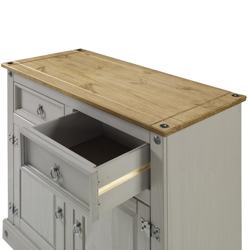 OS Home and Office Furniture Model COG915 Cottage Series Wood Buffet Sideboard in Corona Gray