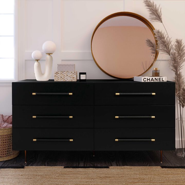 Trident Black 6 Drawer Dresser.