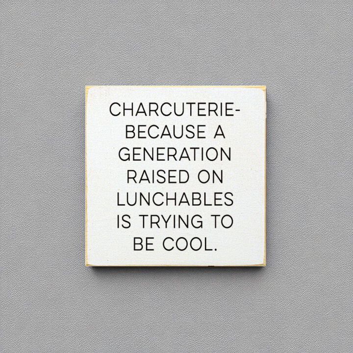 Humorous Charcuterie Wood Wall Sign Funny Kitchen Decor for Food Lovers