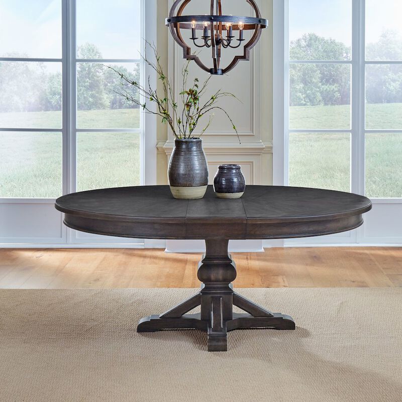 Liberty Furniture Pedestal Table Set in Rubberwood Solids & Split Heart White Oak Veneers image number 2