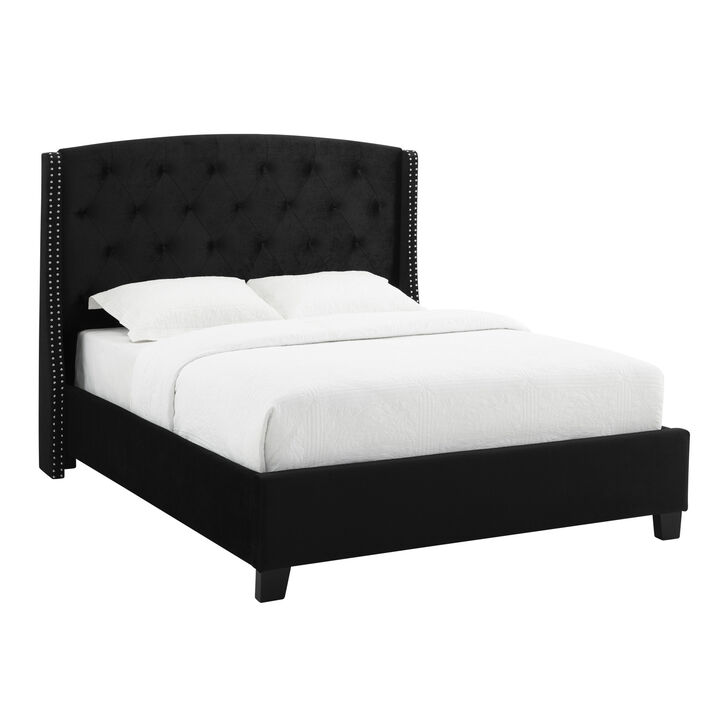 Streamdale Contemporary Black Demiwings Eva Bed