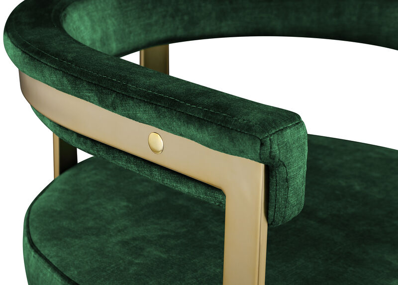 Meridian Furniture Marcello Green Velvet Dining Chair, Set of 2 image number 4