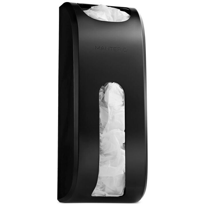 Manterio Plastic Bag Holder | Durable Plastic Wall Mount Kitchen Grocery Bag Storage Organizer | Smudge Proof, Fingerprint Resis