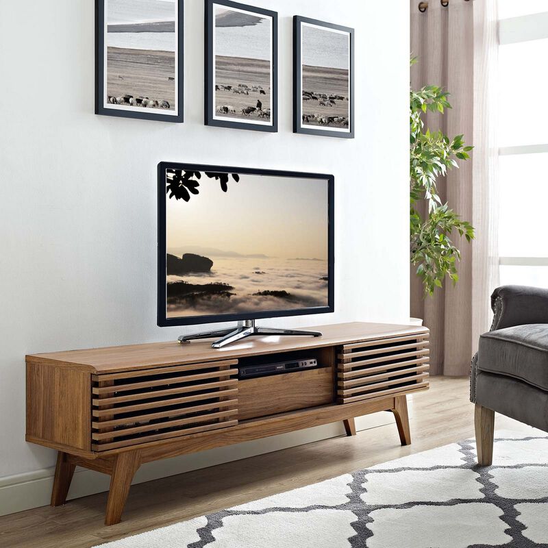 Render 59? TV Stand, Walnut-Benzara image number 4