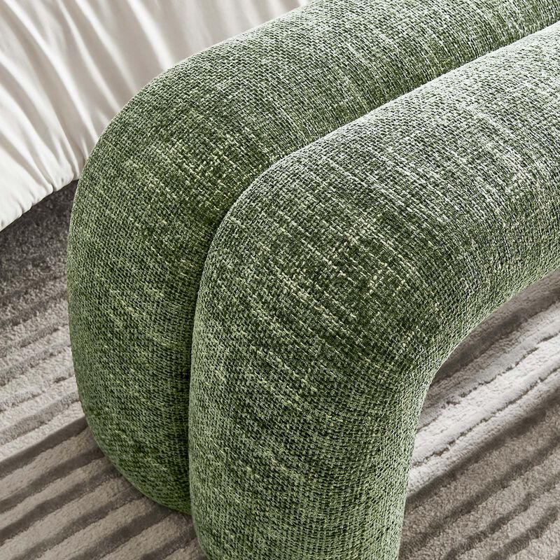 Modway EEI-6769-FRO Dax 50.5" Chenille Upholstered Accent Bench, Frost image number 4