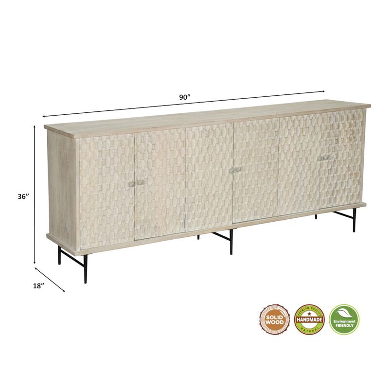 Taran Designs Renith 6-door Solid Wood Sideboard