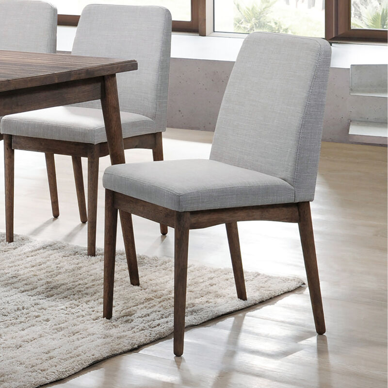 Streamdale Grey Fabric Upholstered Dining Chair, Brown(Set Of 2) image number 3