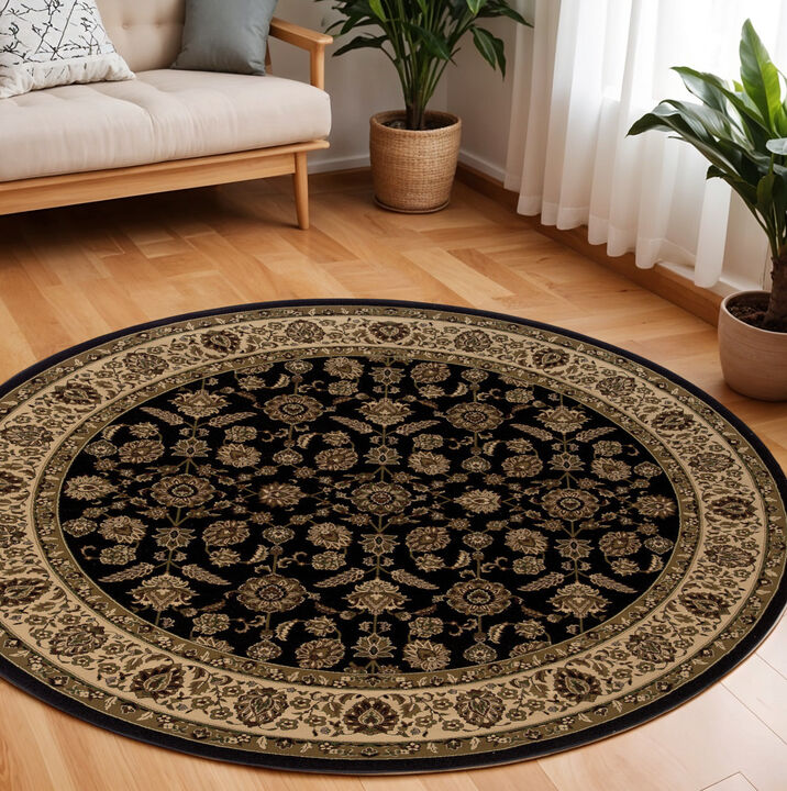 HomeRoots Oriental Round Rug