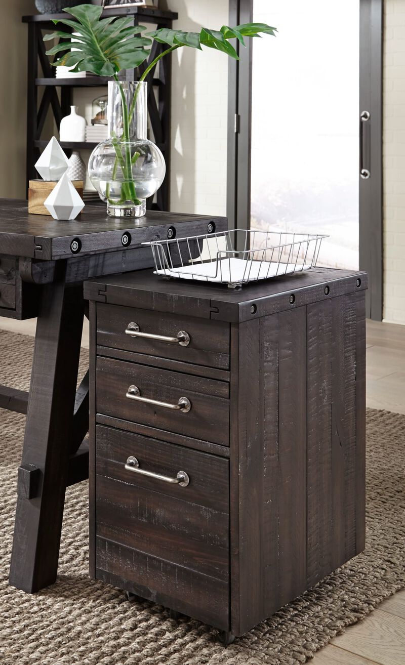 Yosemite Solid Wood Rollling File Cabinet in Cafe