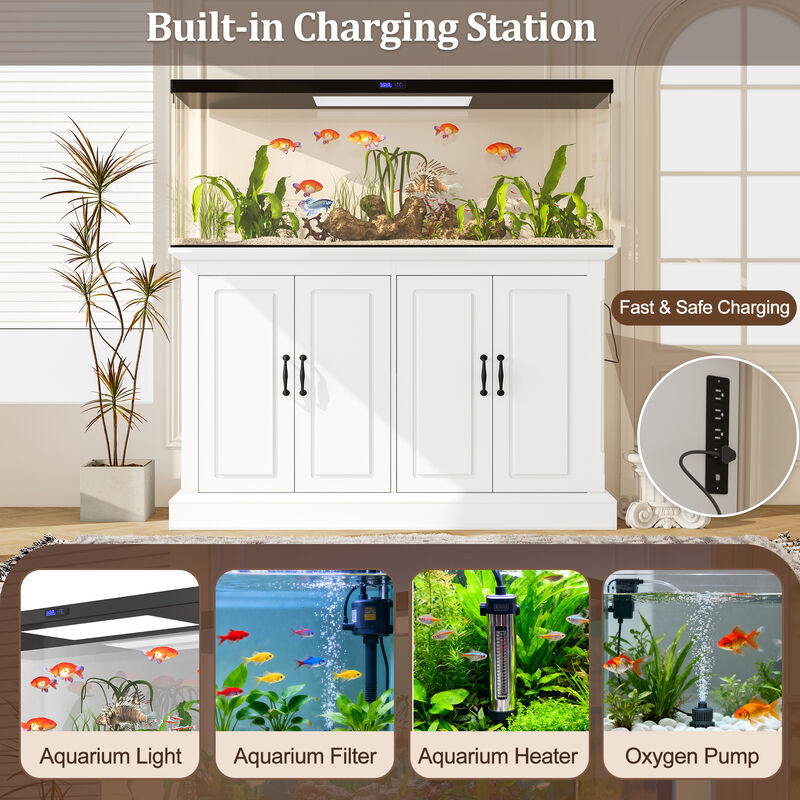 Whisen 55-75 Gallon Cabinet, Fish Tank Stand with Power Outlet, Aquarium Stand image number 7