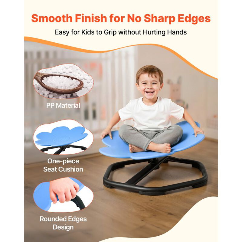 Flower Shape Kids Swivel Chair 360&deg; Spin Sensory Seat with Metal Base image number 4