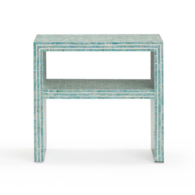 Tov Furniture Derry Blue Capiz Shell Nightstand image number 3