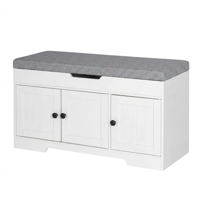 3-Tier Wooden Shoe Storage Bench for Entryway, Long Shoe Organizer image number 0