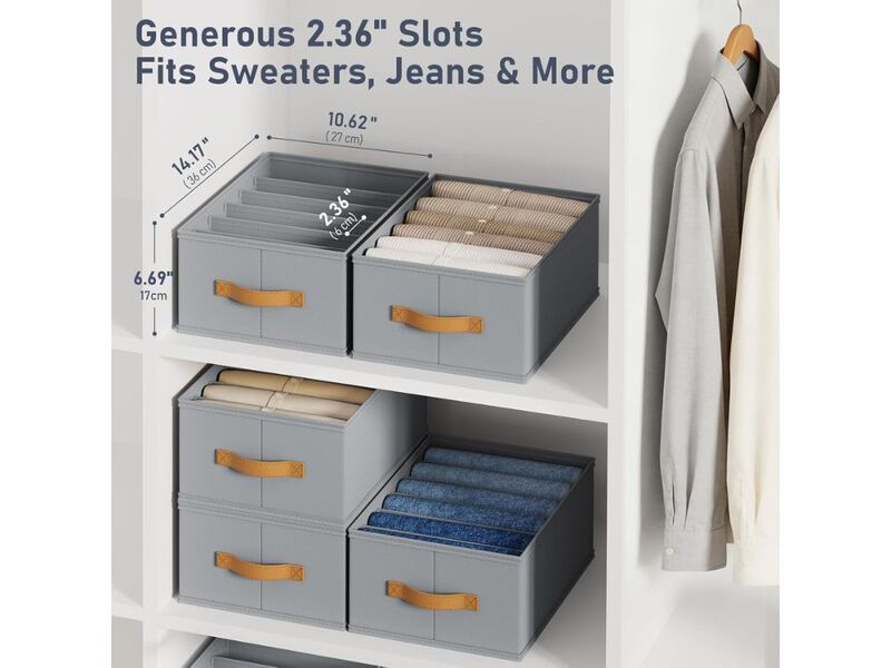 Wardrobe Clothes Organizer  Foldable Closet Drawer Dividers for Jeans image number 2