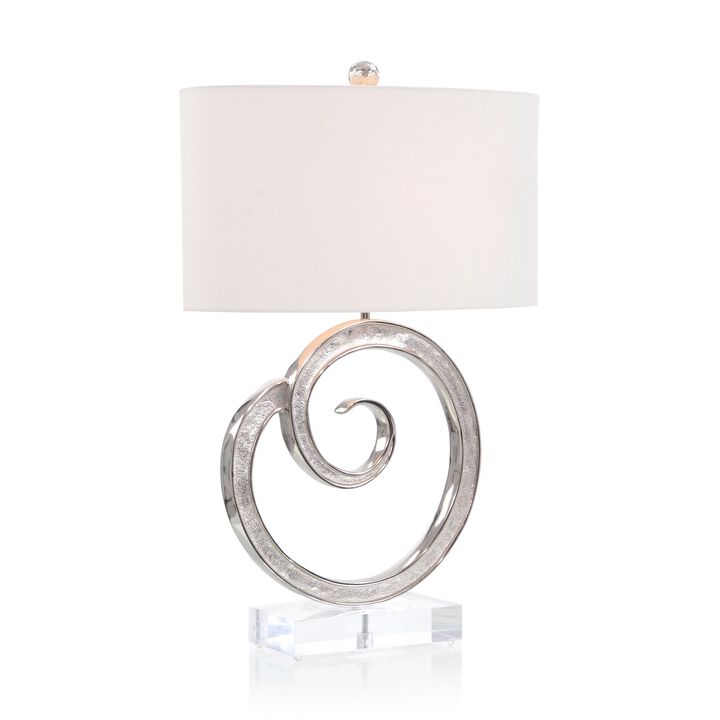 Spiral Nickel Table Lamp