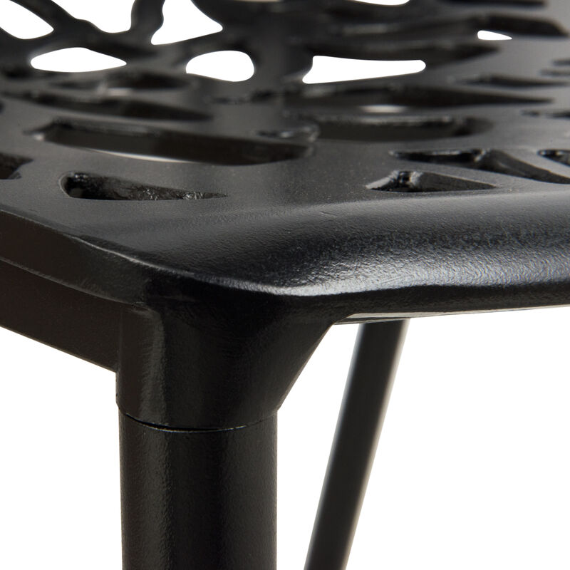 LeisureMod Aluminum Stackable Dining Chair with Floral Cutout Design, Patio Side Chair for Indoor and Outdoor Use, Set of 4 image number 6
