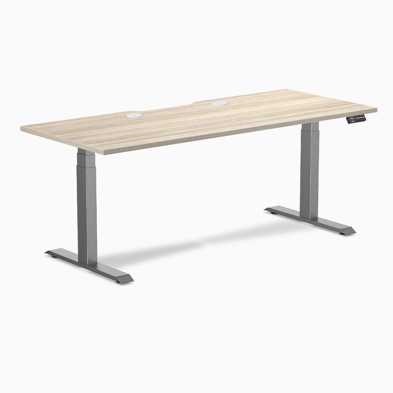 Desky Dual Scalloped Laminate Sit Stand Desk image number 0