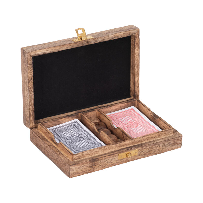 Wood 7x5 Cards & Dice Box image number 3