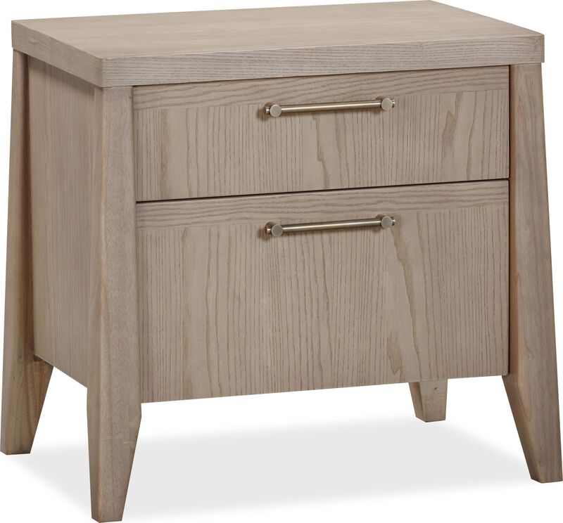 Sumire Two Drawer Ash Wood Nightstand in Ginger