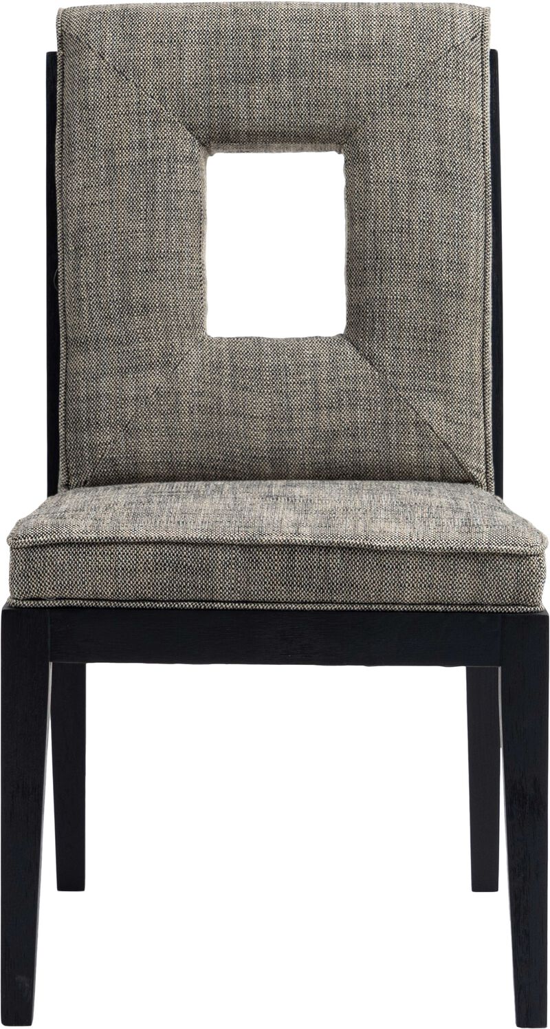 Meridian Furniture Gwendolyn Grey Linen Textured Fabric Dining Side Chair, Set of 2