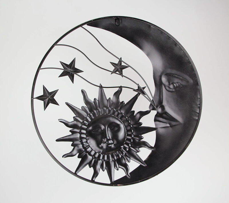Celestial Metal Moon Sun and Stars Wall Art Hanging image number 2