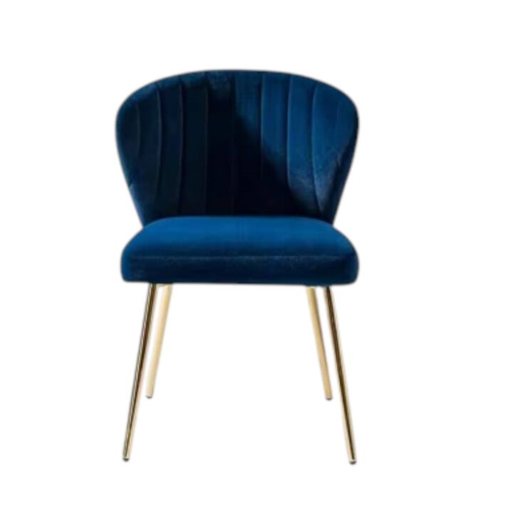 Hivvago Velvet Upholstered Wingback Accent Side Chair w/ Gold Metal Legs