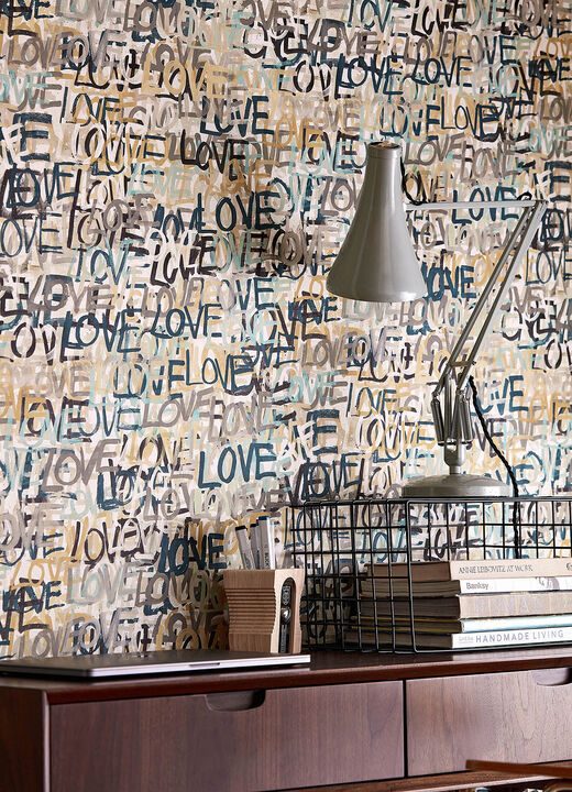 Indio Neutral Love Scribble Wallpaper