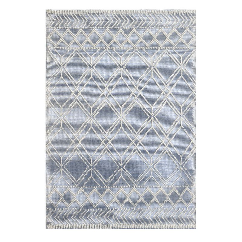 Chloe 7724 Blue Ivory Geo Area Rug, Size - 5' x 7'
